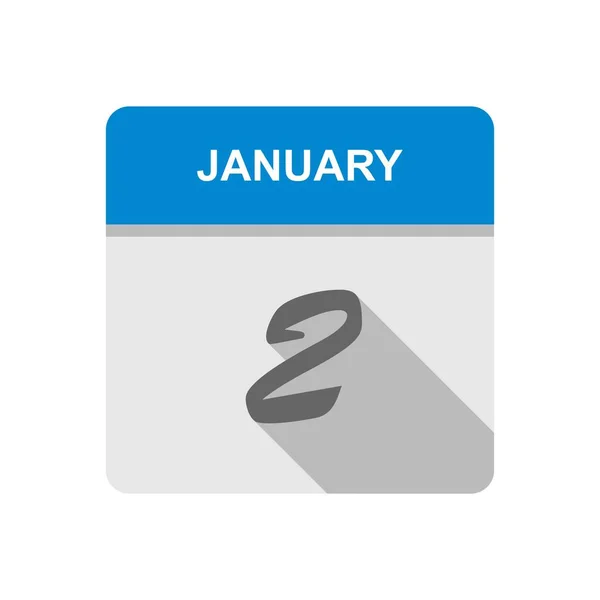 1月2日单日日历上的日期 — 图库照片