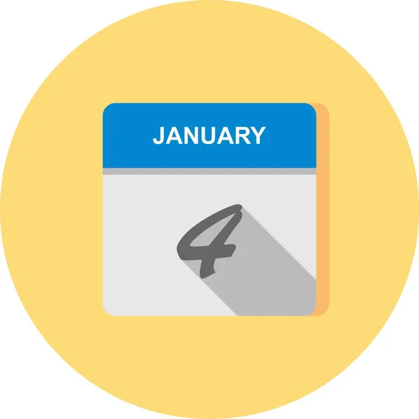 04 januari datum op een enkele dag kalender — Stockfoto