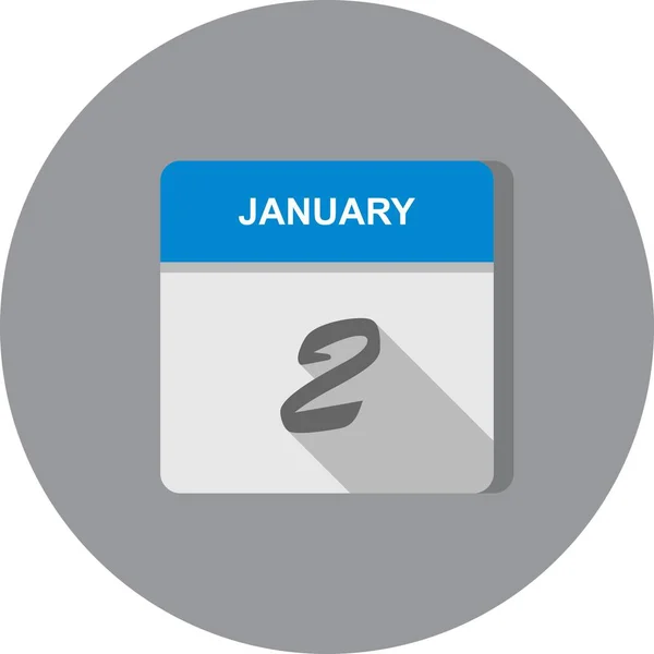 1月2日单日日历上的日期 — 图库照片