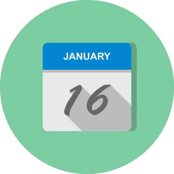 1月16日日期在单日日历上 — 图库照片