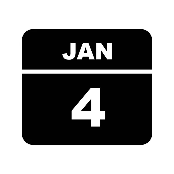 4 січня дата на Одноденний календар — стокове фото