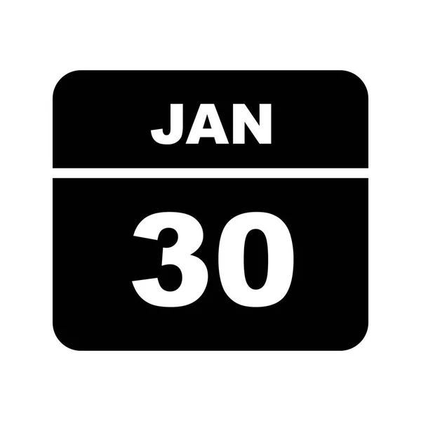 Datum 30. ledna v kalendáři jednoho dne — Stock fotografie