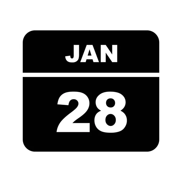 January 28th Date on a Single Day Calendar — Stock Photo, Image