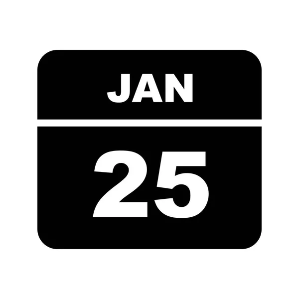 January 25th Date on a Single Day Calendar — Stock Photo, Image