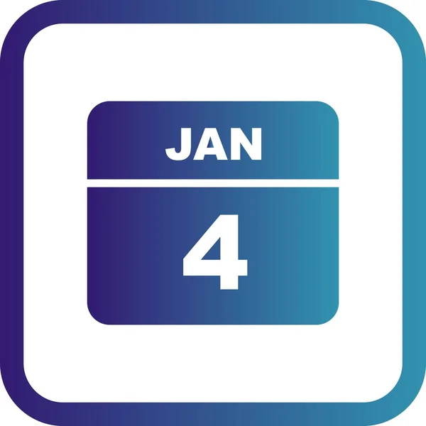4 de enero Fecha en un calendario de un solo día —  Fotos de Stock