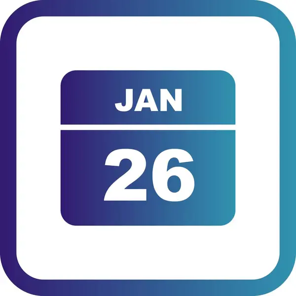 26 de enero Fecha en un calendario de un solo día — Foto de Stock