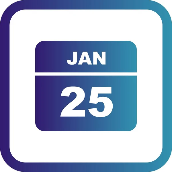 January 25th Date on a Single Day Calendar — Stock Photo, Image