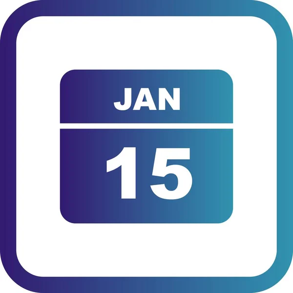 15 de enero Fecha en un calendario de un solo día —  Fotos de Stock