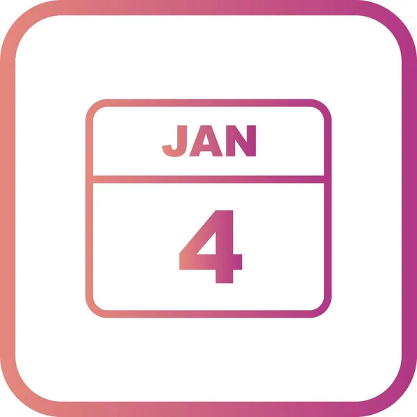 4 de enero Fecha en un calendario de un solo día —  Fotos de Stock