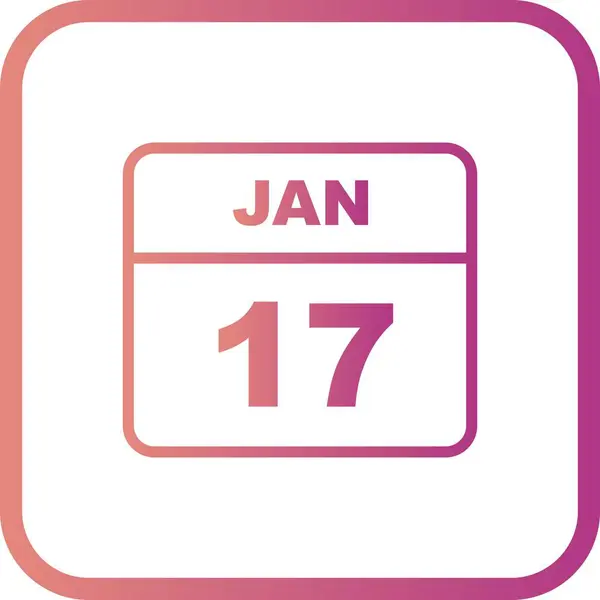 17 de enero Fecha en un calendario de un solo día — Foto de Stock