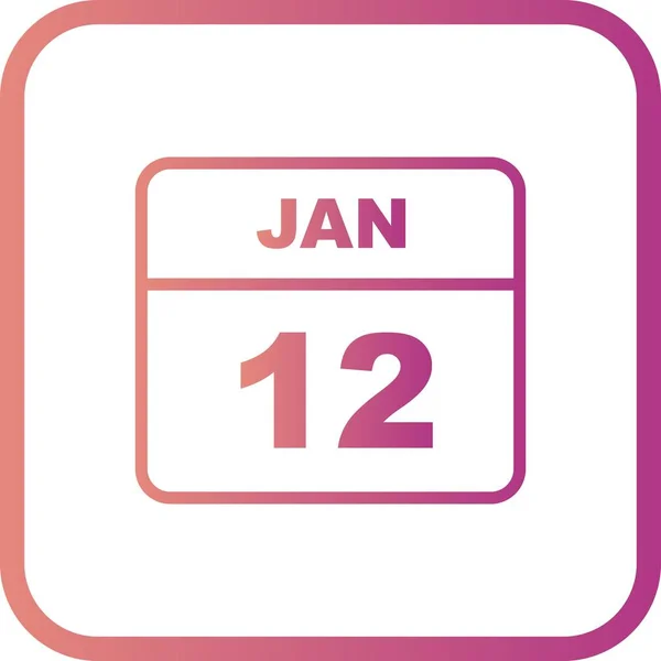 January 12th Date on a Single Day Calendar — Stock Photo, Image