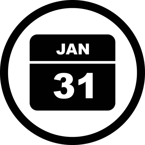 1月31日日期在单日日历 — 图库照片