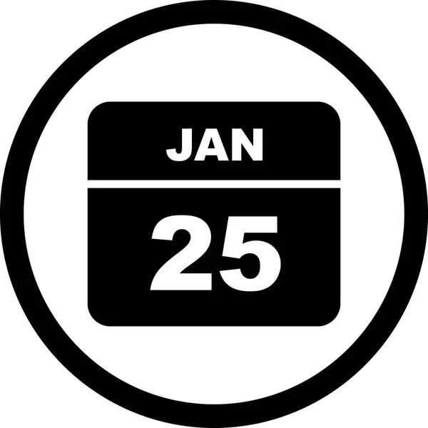 25 de enero Fecha en un calendario de un solo día — Foto de Stock