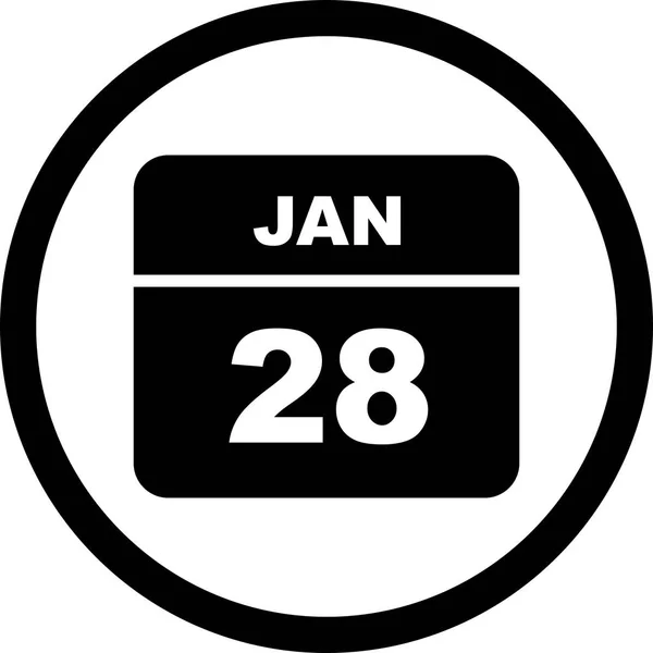 28 gennaio Data in un Calendario Unico Giorno — Foto Stock