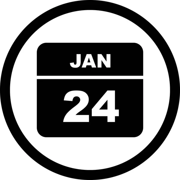 January 24th Date on a Single Day Calendar — Stock Photo, Image
