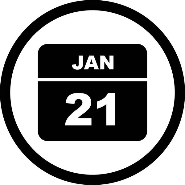 January 21st Date on a Single Day Calendar — Stock Photo, Image