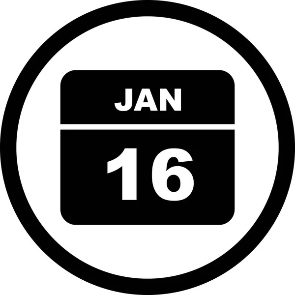 January 16th Date on a Single Day Calendar — Stock Photo, Image