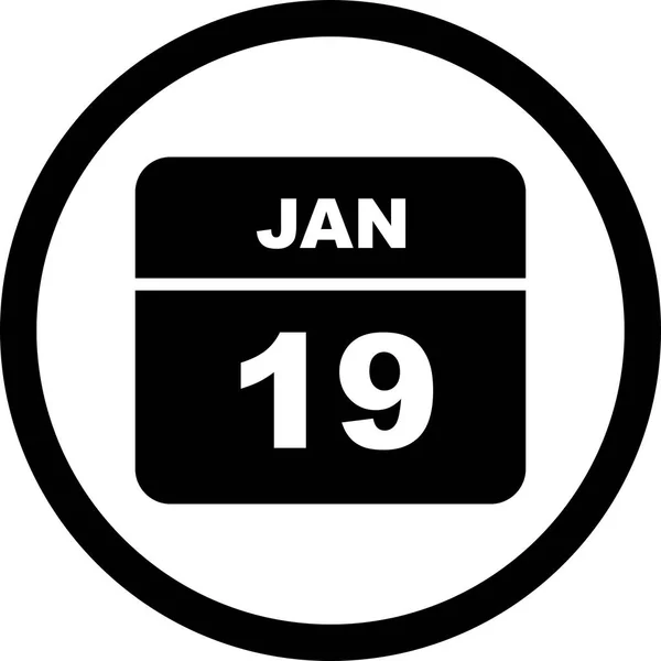 19 Ιανουαρίου ημερομηνία σε ένα ημερολόγιο μιας ημέρας — Φωτογραφία Αρχείου