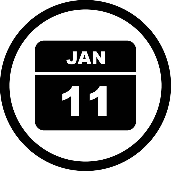 11 січня-дата одноденного календаря — стокове фото