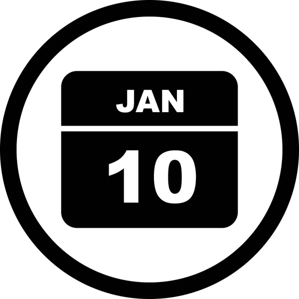 10 januari datum op een enkele dag kalender — Stockfoto