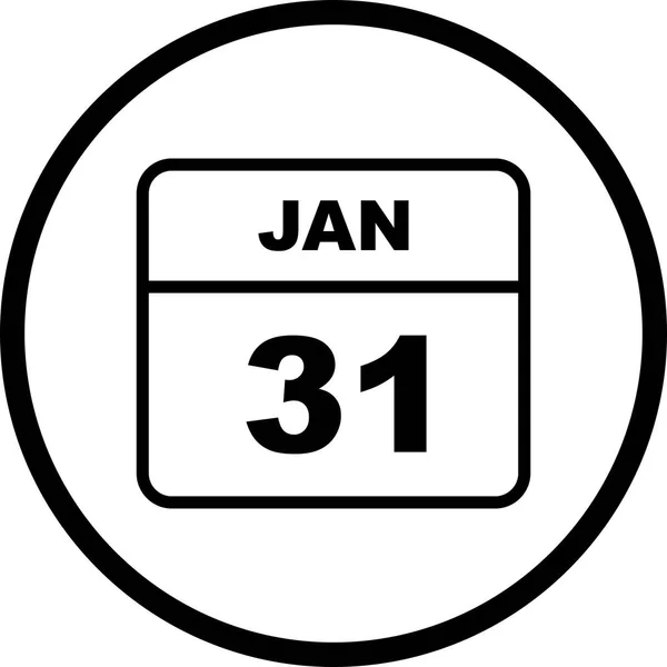 31 gennaio Data su un calendario unico giorno — Foto Stock