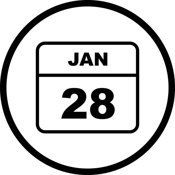 1月28日单日日历上的日期 — 图库照片