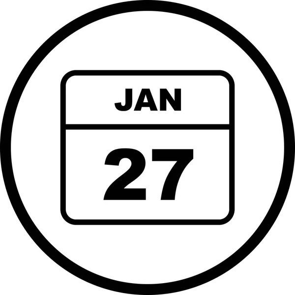 January 27th Date on a Single Day Calendar — Stock Photo, Image