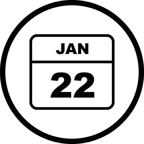 January 22nd Date on a Single Day Calendar — Stock Photo, Image