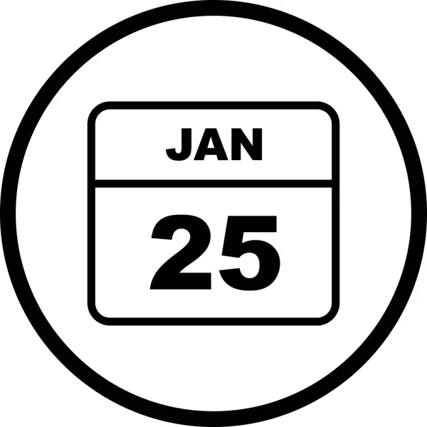 January 25th Date on a Single Day Calendar — Stock Photo, Image