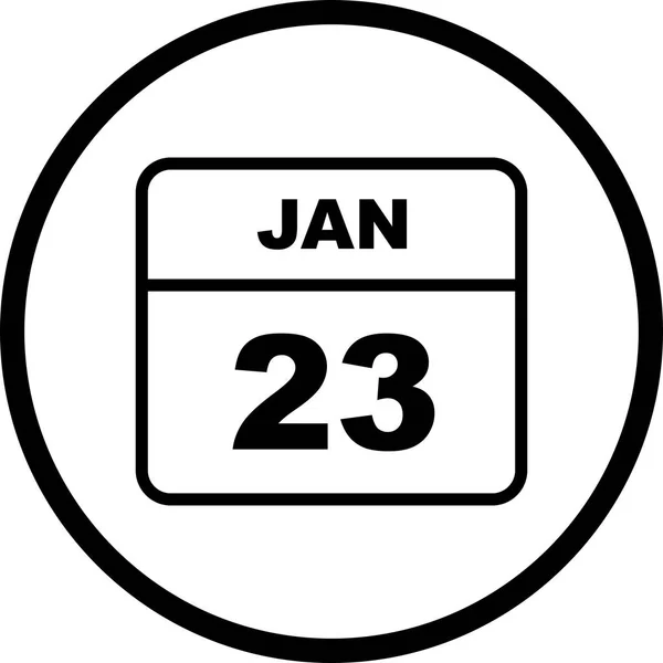 23 januari datum på en enda dag kalender — Stockfoto