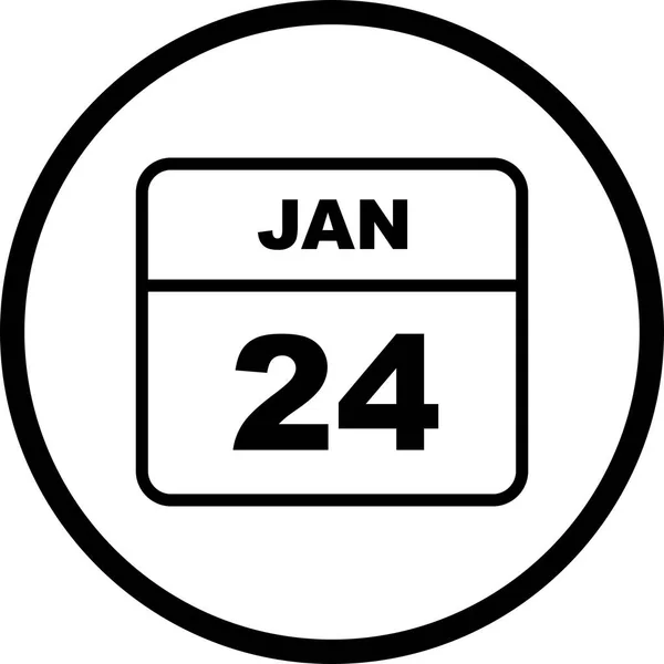 24 de enero Fecha en un calendario de un solo día — Foto de Stock