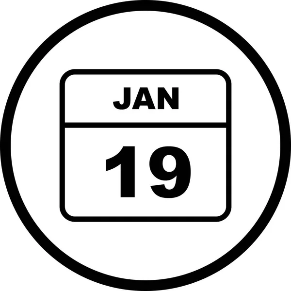19 січня-дата одноденного календаря — стокове фото