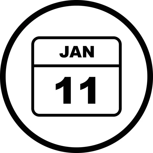 11. Januar Datum an einem einzigen Tag Kalender — Stockfoto