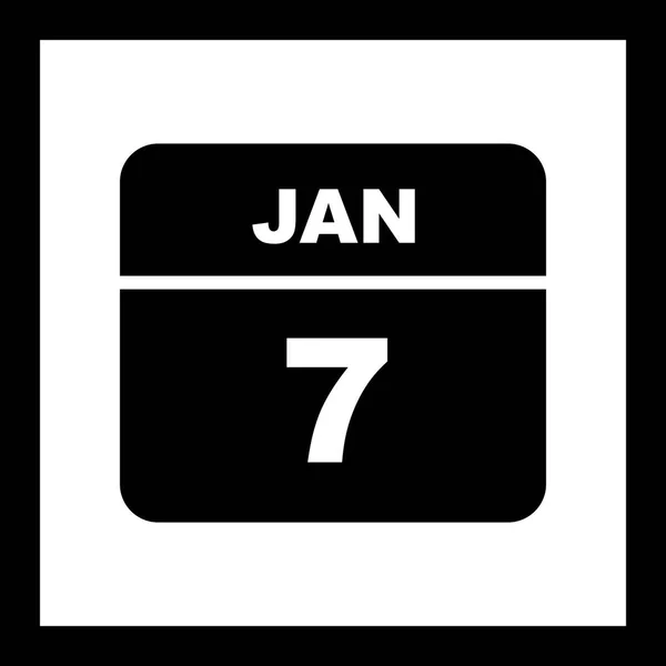 7. ledna dne v kalendáři jednoho dne — Stock fotografie