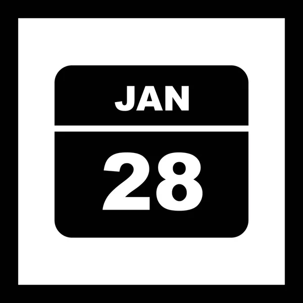 28 januari datum op een enkele dag kalender — Stockfoto