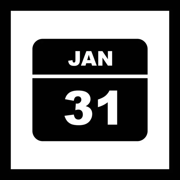 31 januari datum på en enda dag kalender — Stockfoto