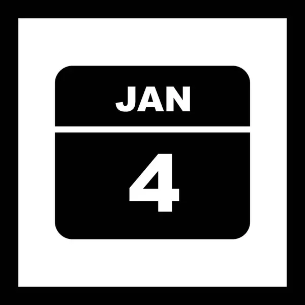Календарь дня 4 января — стоковое фото