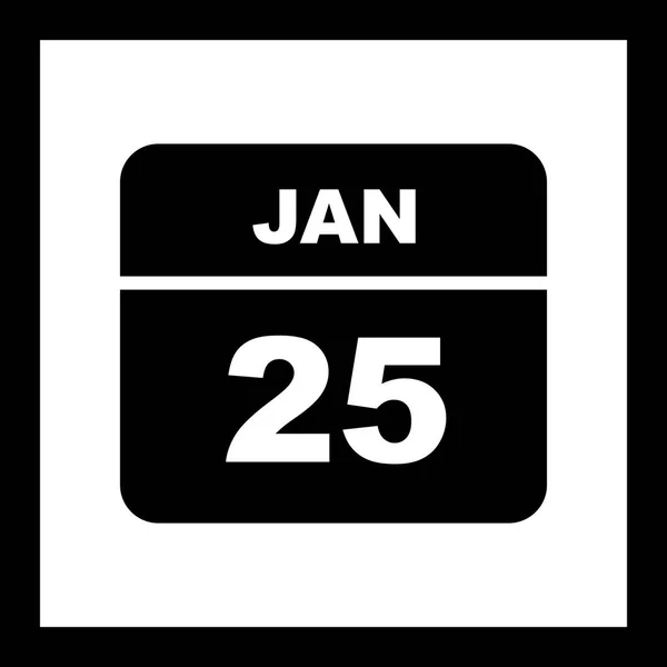 25th Ιανουαρίου ημερομηνία σε ημερολόγιο μίας ημέρας — Φωτογραφία Αρχείου