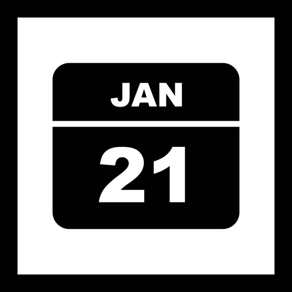 21. Januar Datum an einem einzigen Tag Kalender — Stockfoto