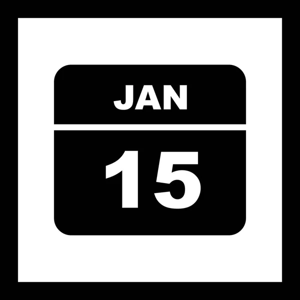 January 15th Date on a Single Day Calendar — Stock Photo, Image