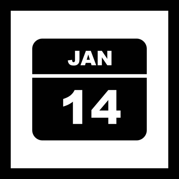 14 de enero Fecha en un calendario de un solo día —  Fotos de Stock