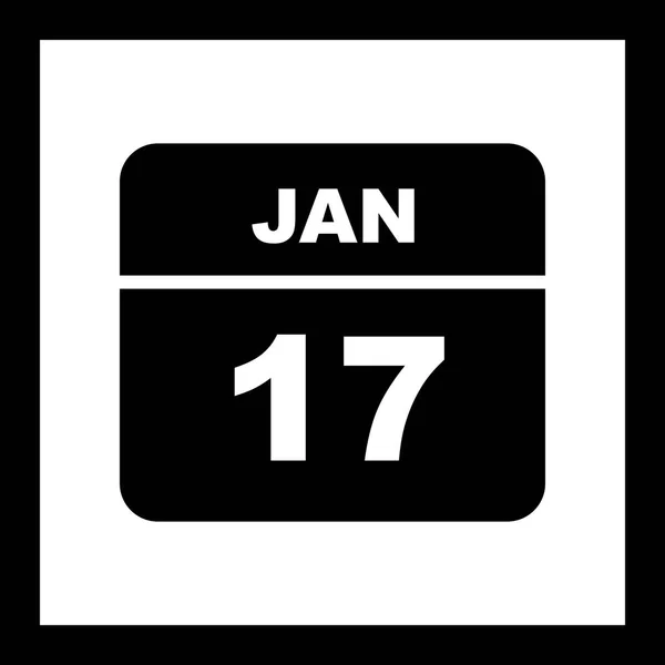 17 de enero Fecha en un calendario de un solo día —  Fotos de Stock