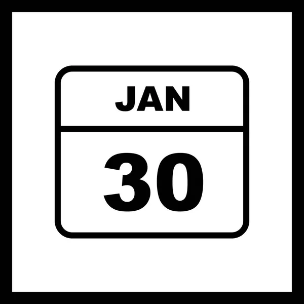 30 de enero Fecha en un calendario de un solo día — Foto de Stock