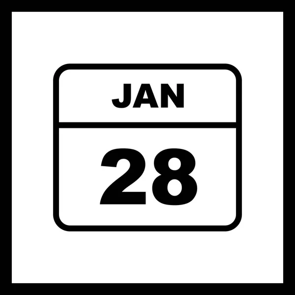 28 januari datum op een enkele dag kalender — Stockfoto