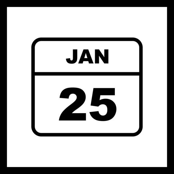 Datum 25. ledna v kalendáři jednoho dne — Stock fotografie