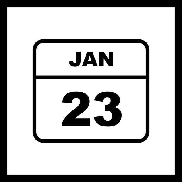 23 gennaio Data in un Calendario Unico Giorno — Foto Stock