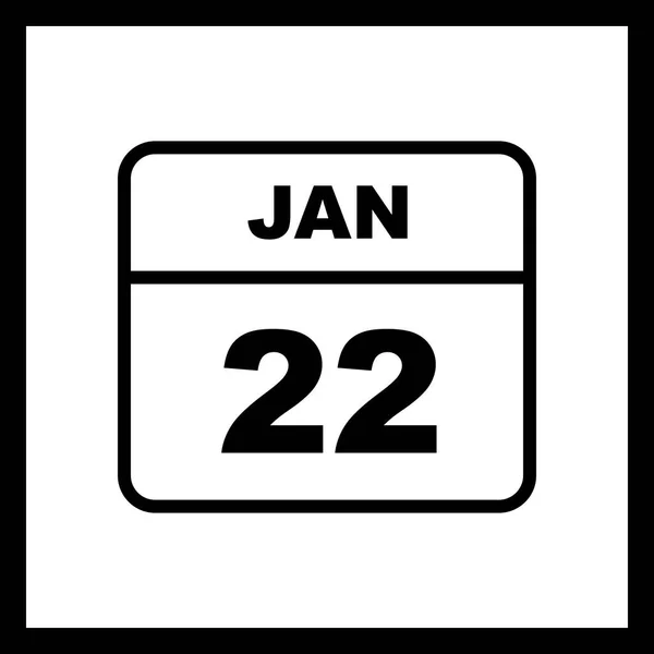 22 januari datum på en enda dag kalender — Stockfoto