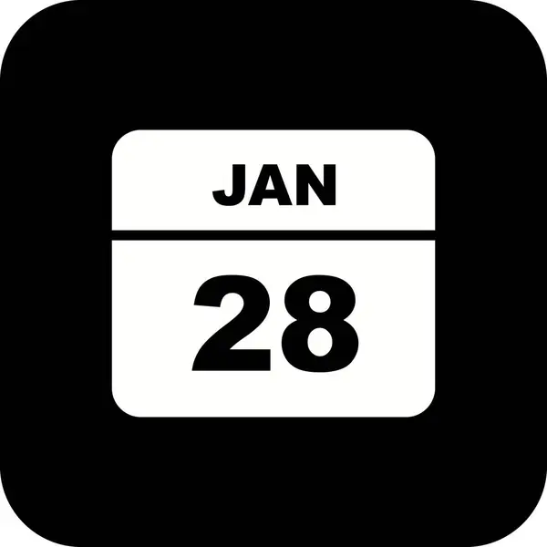 January 28th Date on a Single Day Calendar — Stock Photo, Image