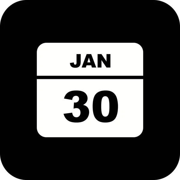 30 janvier Date sur un calendrier d'un seul jour — Photo