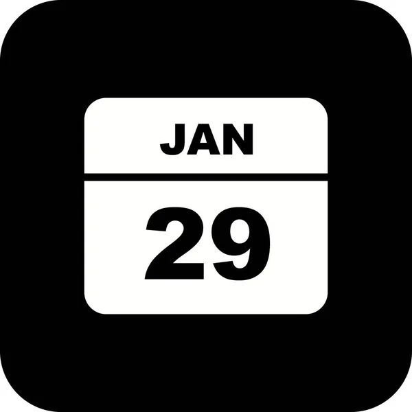 January 29th Date on a Single Day Calendar — Stock Photo, Image